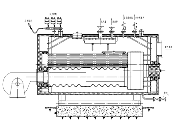 工業蒸汽鍋爐結構圖